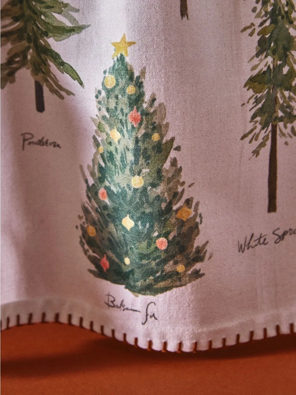 Anthropologie Holiday Tree Dish Towel